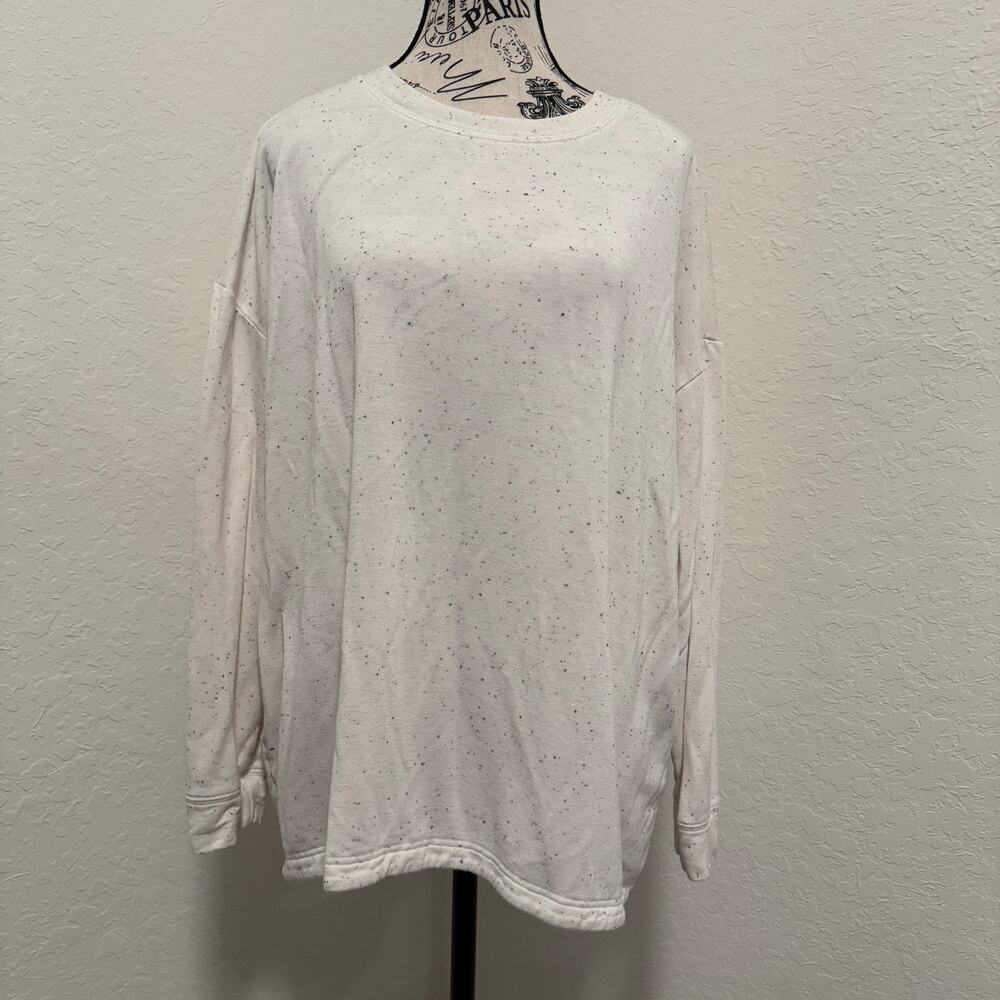Three Dots Women's Speckled Ivory Pullover Sweater Size XL Oversized Relaxed Fit